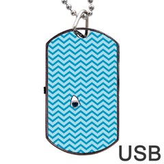 Chevron Shark Pattern Dog Tag Usb Flash (two Sides)