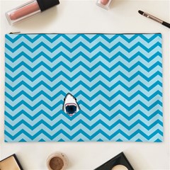 Chevron Shark Pattern Cosmetic Bag (xxl)  by emilyzragz