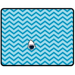 Chevron Shark Pattern Double Sided Fleece Blanket (medium)  by emilyzragz