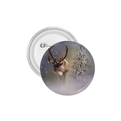 Santa Claus Reindeer In The Snow 1 75  Buttons