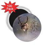 Santa Claus Reindeer In The Snow 2.25  Magnets (100 pack)  Front