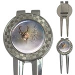 Santa Claus Reindeer In The Snow 3-in-1 Golf Divots Front