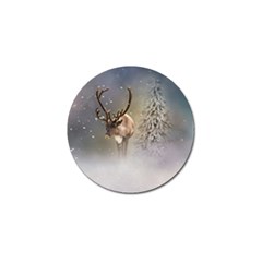 Santa Claus Reindeer In The Snow Golf Ball Marker