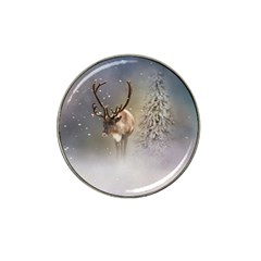 Santa Claus Reindeer In The Snow Hat Clip Ball Marker by gatterwe