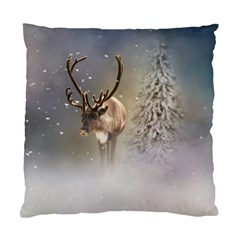 Santa Claus Reindeer In The Snow Standard Cushion Case (two Sides)