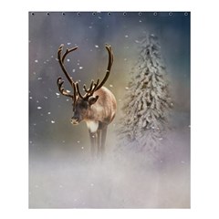 Santa Claus Reindeer In The Snow Shower Curtain 60  X 72  (medium)  by gatterwe