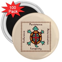 Turtle Animal Spirit 3  Magnets (100 Pack) by linceazul