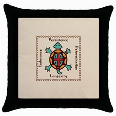 Turtle Animal Spirit Throw Pillow Case (black) by linceazul