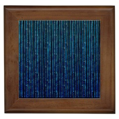 Stylish Abstract Blue Strips Framed Tiles by gatterwe