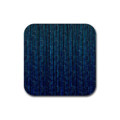 Stylish Abstract Blue Strips Rubber Coaster (square)  by gatterwe