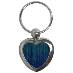 Stylish Abstract Blue Strips Key Chains (heart) 