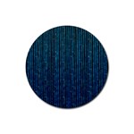 Stylish Abstract Blue Strips Rubber Coaster (Round)  Front