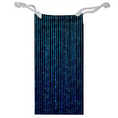 Stylish Abstract Blue Strips Jewelry Bag by gatterwe