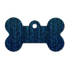 Stylish Abstract Blue Strips Dog Tag Bone (one Side) by gatterwe