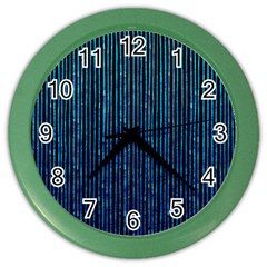 Stylish Abstract Blue Strips Color Wall Clocks by gatterwe