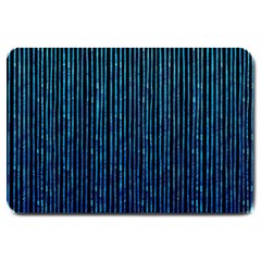 Stylish Abstract Blue Strips Large Doormat  by gatterwe