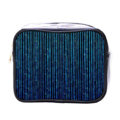 Stylish Abstract Blue Strips Mini Toiletries Bags by gatterwe