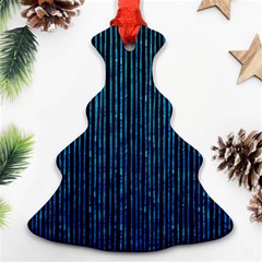 Stylish Abstract Blue Strips Ornament (christmas Tree)  by gatterwe