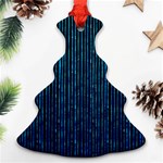 Stylish Abstract Blue Strips Ornament (Christmas Tree)  Front