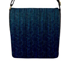 Stylish Abstract Blue Strips Flap Messenger Bag (l)  by gatterwe