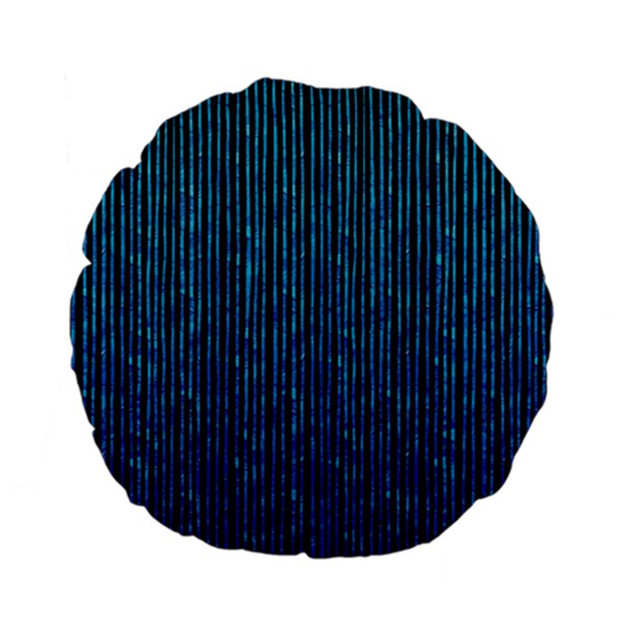 Stylish Abstract Blue Strips Standard 15  Premium Flano Round Cushions