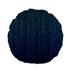 Stylish Abstract Blue Strips Standard 15  Premium Flano Round Cushions Back