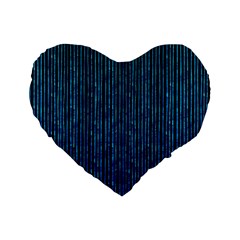 Stylish Abstract Blue Strips Standard 16  Premium Flano Heart Shape Cushions by gatterwe