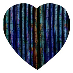 Stylish Colorful Strips Jigsaw Puzzle (heart) by gatterwe