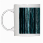 Stylish Frost Blue Strips White Mugs Left