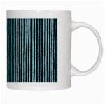 Stylish Frost Blue Strips White Mugs Right