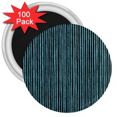 Stylish Frost Blue Strips 3  Magnets (100 Pack) by gatterwe