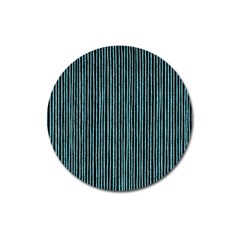 Stylish Frost Blue Strips Magnet 3  (round) by gatterwe