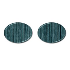 Stylish Frost Blue Strips Cufflinks (oval) by gatterwe