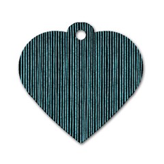 Stylish Frost Blue Strips Dog Tag Heart (one Side) by gatterwe