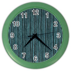 Stylish Frost Blue Strips Color Wall Clocks by gatterwe