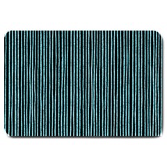 Stylish Frost Blue Strips Large Doormat  by gatterwe