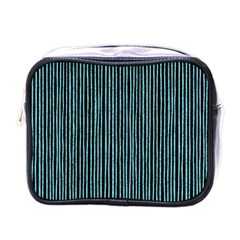 Stylish Frost Blue Strips Mini Toiletries Bags by gatterwe