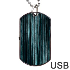 Stylish Frost Blue Strips Dog Tag Usb Flash (one Side) by gatterwe