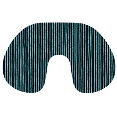 Stylish Frost Blue Strips Travel Neck Pillows by gatterwe