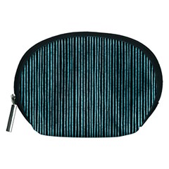 Stylish Frost Blue Strips Accessory Pouches (medium)  by gatterwe