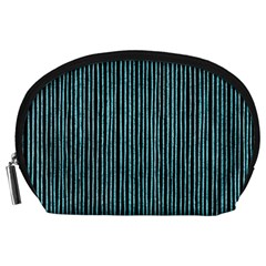 Stylish Frost Blue Strips Accessory Pouches (large)  by gatterwe