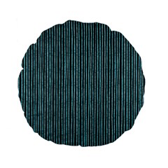 Stylish Frost Blue Strips Standard 15  Premium Flano Round Cushions by gatterwe