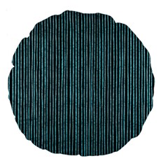 Stylish Frost Blue Strips Large 18  Premium Flano Round Cushions by gatterwe