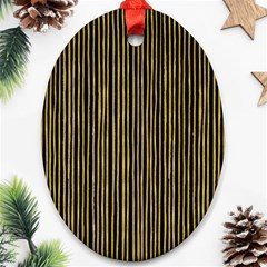 Stylish Golden Strips Ornament (oval) by gatterwe