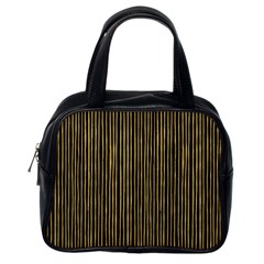 Stylish Golden Strips Classic Handbags (one Side) by gatterwe