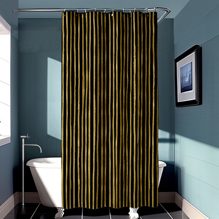 Stylish Golden Strips Shower Curtain 36  x 72  (Stall) 