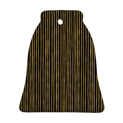 Stylish Golden Strips Bell Ornament (two Sides) by gatterwe