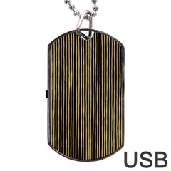 Stylish Golden Strips Dog Tag Usb Flash (one Side) by gatterwe