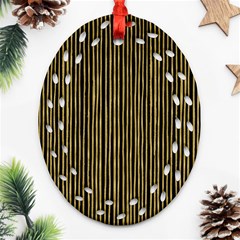 Stylish Golden Strips Ornament (oval Filigree) by gatterwe