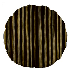 Stylish Golden Strips Large 18  Premium Round Cushions by gatterwe